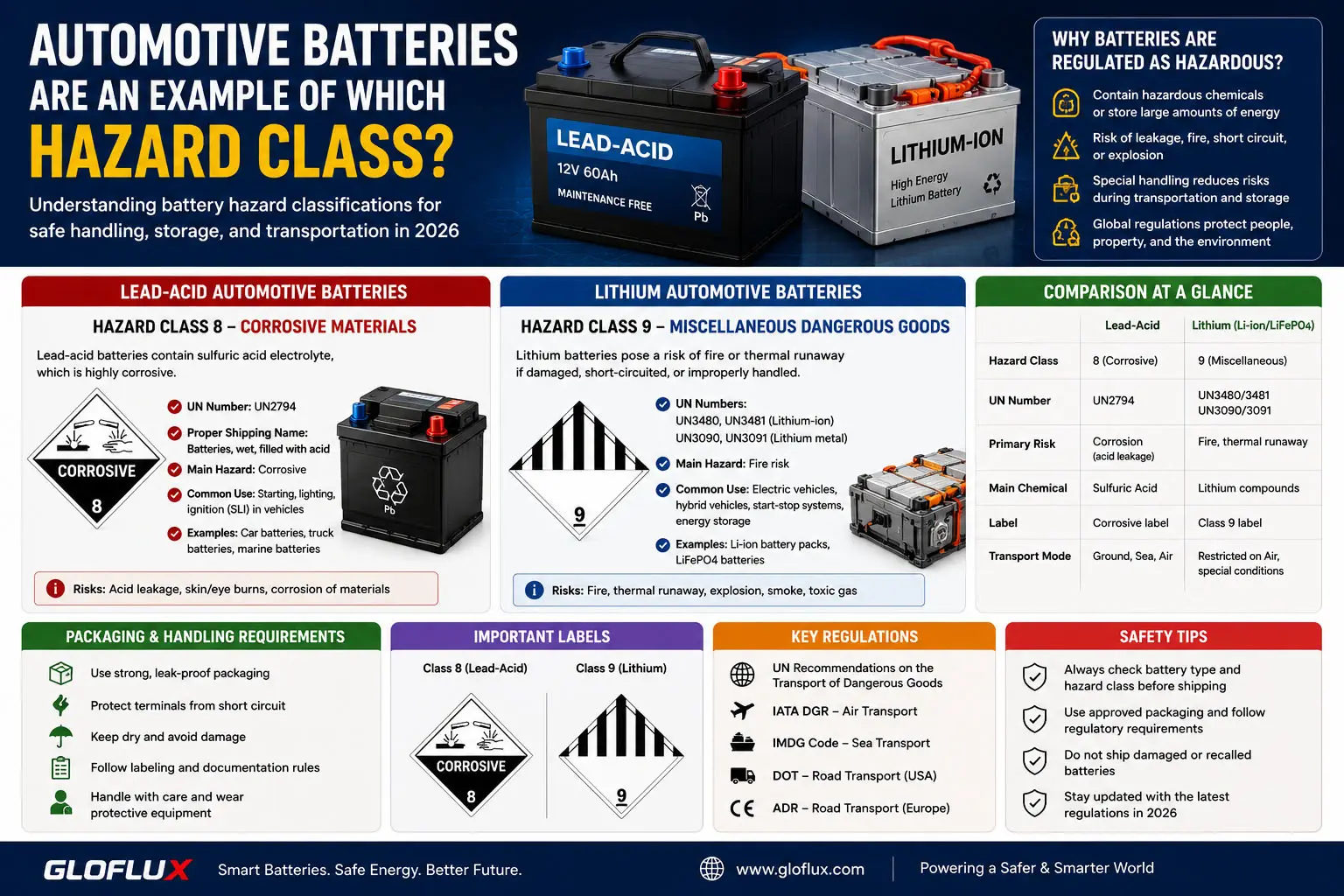 Gefahrenklasse für Autobatterien