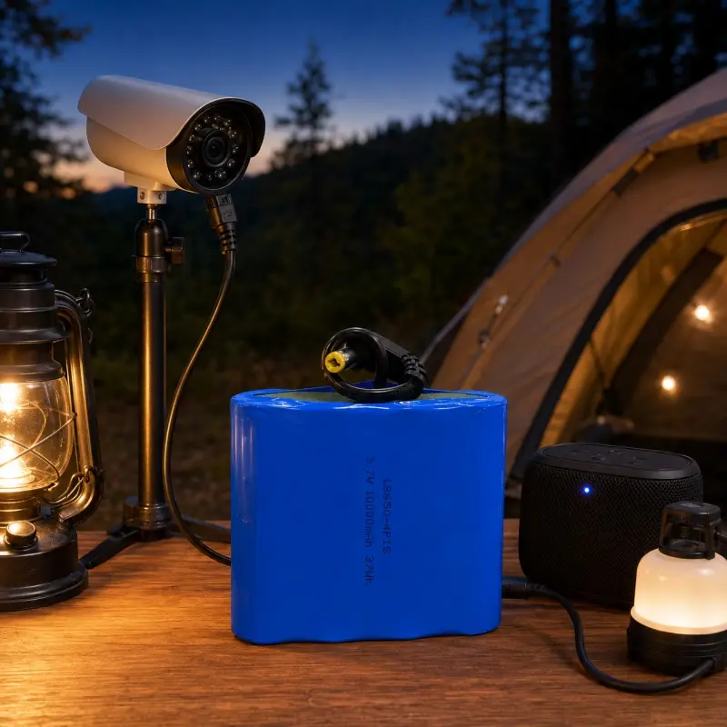 3,7V 10.000mAh wiederaufladbare Batteriepack, das Outdoor-Kamera, Lautsprecher und Campingzubehör mit Strom versorgt