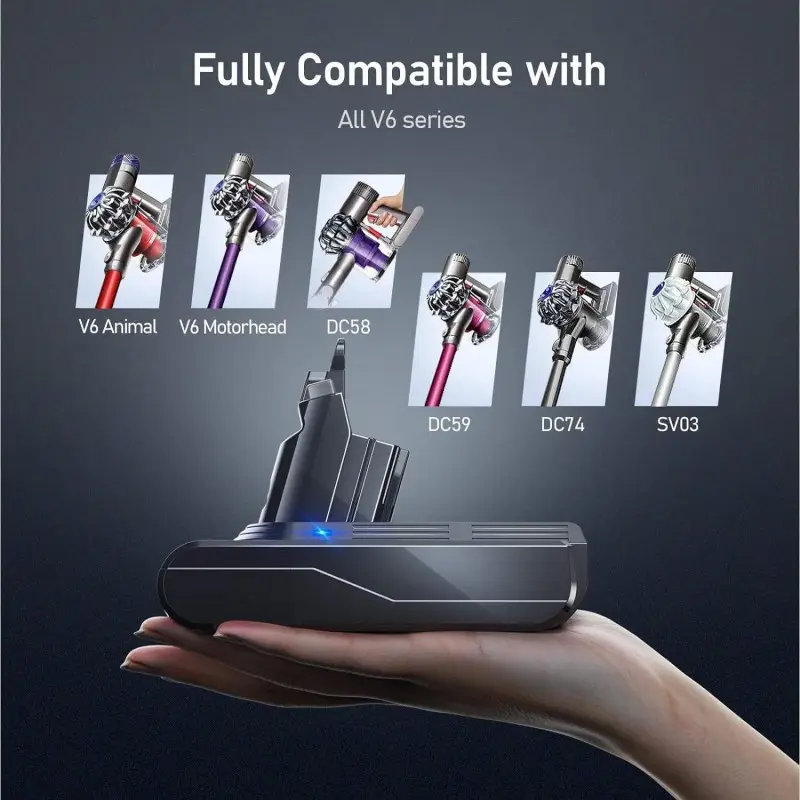 Lithium-Ionen-Ersatzbatterie für die Dyson V6-Serie von Akkustaubsauger-Modellen