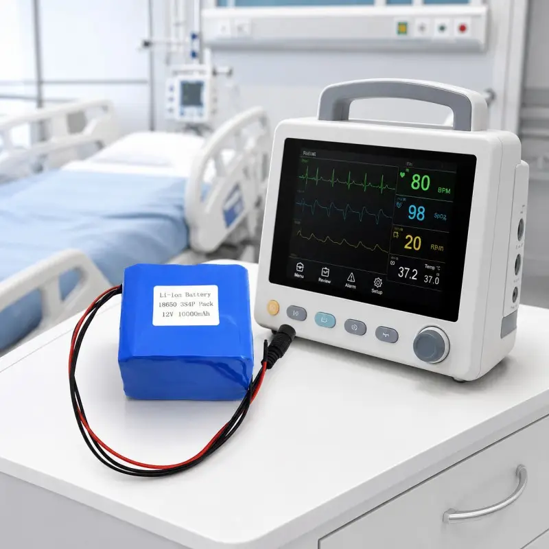 Tragbare medizinische Geräte, die von einer 11,1V-Lithium-Ionen-Batterie betrieben werden.