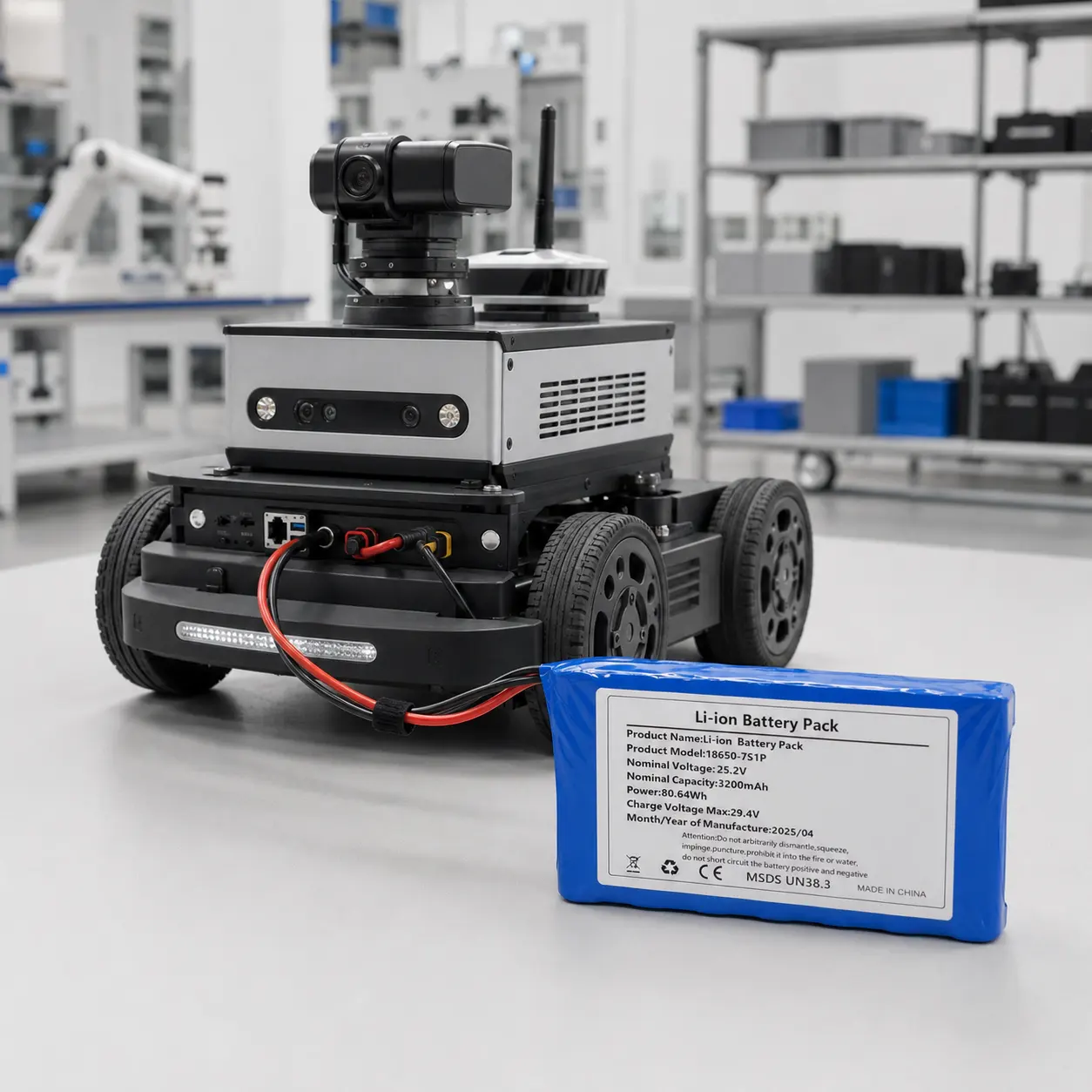 Wiederaufladbares Batteriepaket für Wartungs- und Inspektionsroboter